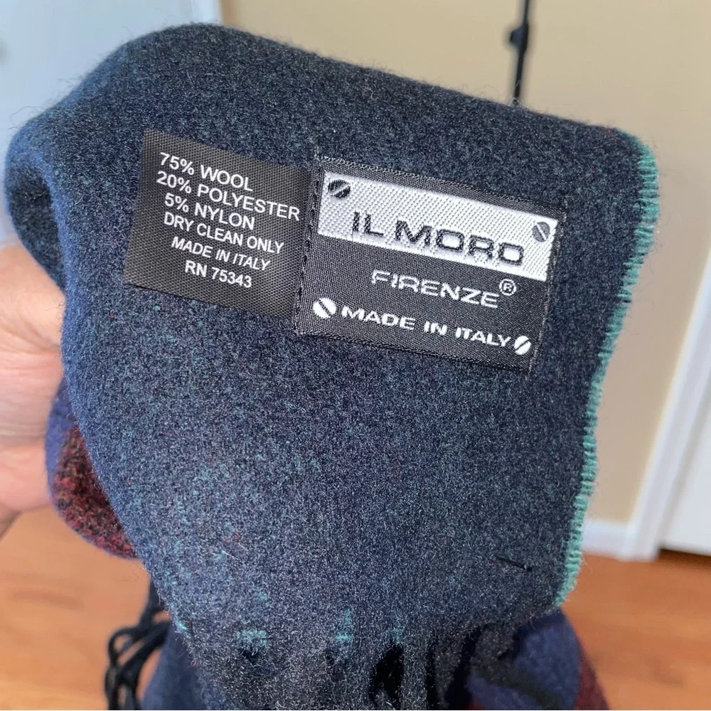 Men’s Il Moro Firenze Navy & Green Wool Scarf